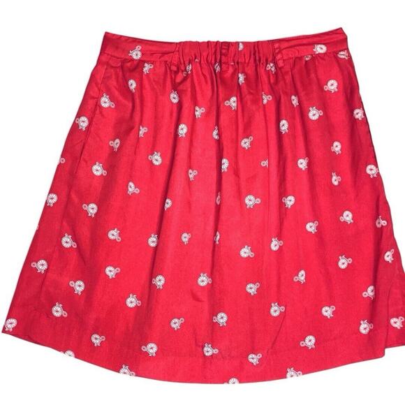 Y2K Bicycle Print‎ Skirt Womens M Pink Retro Playful Cottagecore Casual.Novelty - Picture 3 of 9